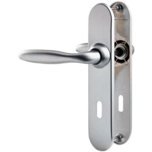 Ensemble de serrure de porte Bezault - Chrome velours - Carré 7mm - 195mm - Grade 2 Ensemble de serrure de porte Bezault - Chrome velours - Carré 7mm - 195mm - Grade 2