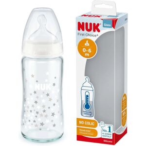 NUK First Choice+ Glass Baby Bottle 0-6 Months - Temperature Control - BPA Free NUK First Choice+ Glass Baby Bottle 0-6 Months - Temperature Control - BPA Free