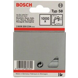 Bosch Accessoires 2609200234 Agrafes à fil fin type 58, 13 x 0,75 x 6 mm, 1000 pièces Bosch Accessoires 2609200234 Agrafes à fil fin type 58, 13 x 0,75 x 6 mm, 1000 pièces