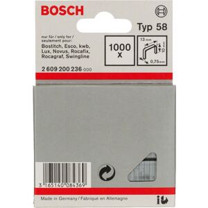 Bosch Agrafes à fil fin type 58 - 13 x 0,75 x 10 mm - Lot de 1000 Bosch Agrafes à fil fin type 58 - 13 x 0,75 x 10 mm - Lot de 1000
