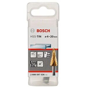 Bosch Trapano a Scalino 4-20mm - Utensile di Foratura in HSS-TiN durevole Bosch Trapano a Scalino 4-20mm - Utensile di Foratura in HSS-TiN durevole