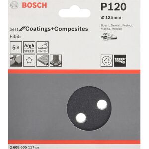 Feuilles abrasives Bosch pour ponceuse excentrique - Grain 120, 125mm - Publicité Feuilles abrasives Bosch pour ponceuse excentrique - Grain 120, 125mm - Publicité