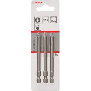 Bosch 2607001583 Extra Hard Screwdriver Bit - PZ 2 - 89mm - Pack of 3 Bosch 2607001583 Extra Hard Screwdriver Bit - PZ 2 - 89mm - Pack of 3