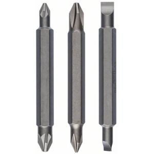 Bosch 3-delt sæt skruetrækkerspidser - Dobbelt PH1 - PZ1 - S 0,6X4,5, PH2 - PZ2 - S 1,0X5,5, 60 mm Bosch 3-delt sæt skruetrækkerspidser - Dobbelt PH1 - PZ1 - S 0,6X4,5, PH2 - PZ2 - S 1,0X5,5, 60 mm