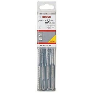 Bosch Hammer Drill Bits - Carbide Tip, 5.5mm, 160mm, SDS-Plus, 10 pcs Bosch Hammer Drill Bits - Carbide Tip, 5.5mm, 160mm, SDS-Plus, 10 pcs