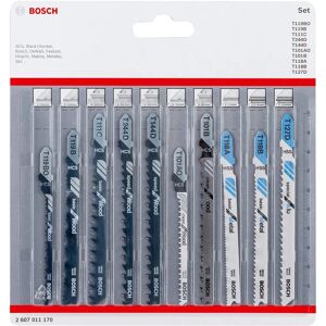 Bosch 2607011170 10pc Jigsaw Blades Set - Wood & Metal Bosch 2607011170 10pc Jigsaw Blades Set - Wood & Metal