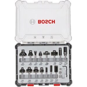 Bosch Router Bits Set - 15 pcs, 6mm Shank Bosch Router Bits Set - 15 pcs, 6mm Shank