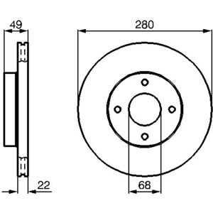 BOSCH Ilmajäähdytetty jarrulevy NISSAN Almera II, Primera BOSCH Ilmajäähdytetty jarrulevy NISSAN Almera II, Primera