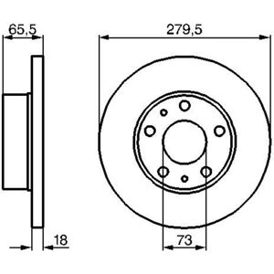 Bosch Jarrulevy - Kova, 280mm, 18mm Paksuus - ECE-R90 Bosch Jarrulevy - Kova, 280mm, 18mm Paksuus - ECE-R90