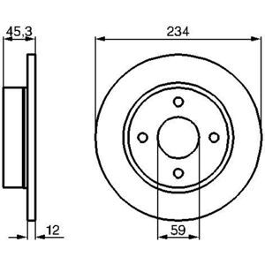 Bosch jarrulevy - Malli 0 986 478 288 - Kiinteä, Voitelu - 12mm Bosch jarrulevy - Malli 0 986 478 288 - Kiinteä, Voitelu - 12mm