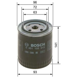 Bosch Öljynsuodatin - Yhteensopiva VW, Audi, Skoda - 114mm kierrekäs suodatin Bosch Öljynsuodatin - Yhteensopiva VW, Audi, Skoda - 114mm kierrekäs suodatin