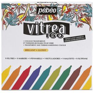 Pebeo Vitrea 160 Glass Paint Marker Set of 9 Assorted Colours - Glass Paint Markers Pebeo Vitrea 160 Glass Paint Marker Set of 9 Assorted Colours - Glass Paint Markers
