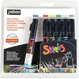 Pébéo Model Skrib Acrylmarkers - 6 Kleuren - Klassiek Pébéo Model Skrib Acrylmarkers - 6 Kleuren - Klassiek