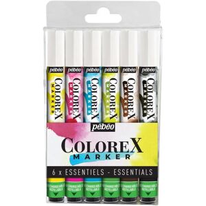 Pebeo Brand Watercolour Ink Markers - Set of 6 - Bright, Refillable, Velvety Finish Pebeo Brand Watercolour Ink Markers - Set of 6 - Bright, Refillable, Velvety Finish