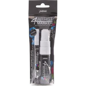 Pebeo White Markers Set of 2 - Art Markers - 2mm & 8mm Nibs Pebeo White Markers Set of 2 - Art Markers - 2mm & 8mm Nibs