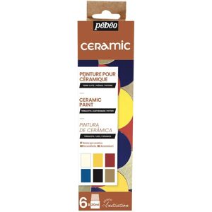 Ensemble de 6 peintures céramiques Pébéo - 6 x 20 ml, multicolores Ensemble de 6 peintures céramiques Pébéo - 6 x 20 ml, multicolores