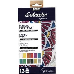 Pébéo Setacolor Fabric Paints - 12 Shimmer Colors - Fabric Art Supplies Pébéo Setacolor Fabric Paints - 12 Shimmer Colors - Fabric Art Supplies