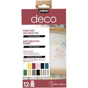Pebeo Deco Paint Explorer Set - Multi-surface Water-based Acrylic - 12 x 20ml Pebeo Deco Paint Explorer Set - Multi-surface Water-based Acrylic - 12 x 20ml