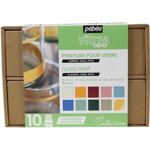 Pebeo Vitrea 160 Glass Painting Collection Set - Glass Paint, 10 Colors Pebeo Vitrea 160 Glass Painting Collection Set - Glass Paint, 10 Colors