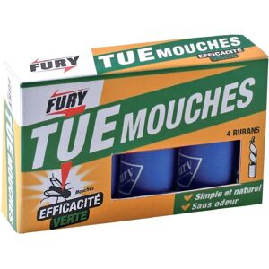 Ruban Écologique Attrape-Mouches Fury - Lot de 4 - Publicité Ruban Écologique Attrape-Mouches Fury - Lot de 4 - Publicité