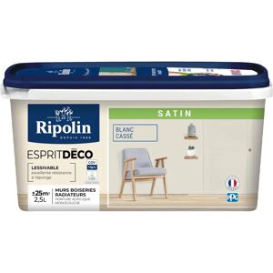 Peinture murale blanche RIPOLIN - Toutes pièces - Satin - 2,5L - Publicité Peinture murale blanche RIPOLIN - Toutes pièces - Satin - 2,5L - Publicité
