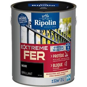 Peinture pour fer RIPOLIN - Noir - Brillant - 2L - Publicité Peinture pour fer RIPOLIN - Noir - Brillant - 2L - Publicité