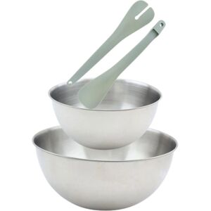 Set di Ciotole per Insalata in Acciaio Inox Fackelmann - 20,5 & 25cm, Utensili Verdi Set di Ciotole per Insalata in Acciaio Inox Fackelmann - 20,5 & 25cm, Utensili Verdi