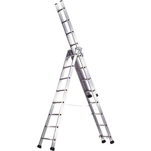 Wolfpack Modèle 23020680 Échelle - Échelle transformable en aluminium polyvalente - Professionnelle - Publicité Wolfpack Modèle 23020680 Échelle - Échelle transformable en aluminium polyvalente - Professionnelle - Publicité