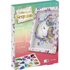 Kit Creativo Lansay - Unicorno - Illustrazione con Paillettes - Per Bambini 7+ - Bianco Kit Creativo Lansay - Unicorno - Illustrazione con Paillettes - Per Bambini 7+ - Bianco