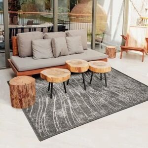 The Deco Factory Alfombra Wave Pattern for Garden & Patio - 120x170cm Gray The Deco Factory Alfombra Wave Pattern for Garden & Patio - 120x170cm Gray