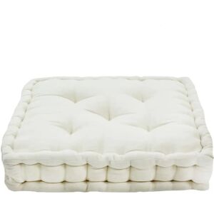 The Deco Factory ARTHUR - Coussin de chaise en velours de coton - 40x40x8cm - Blanc - Publicité The Deco Factory ARTHUR - Coussin de chaise en velours de coton - 40x40x8cm - Blanc - Publicité
