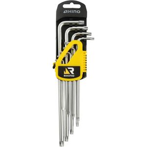 Set van 9 lange Torx schroevendraaiers - Staal, Satijnafwerking Set van 9 lange Torx schroevendraaiers - Staal, Satijnafwerking
