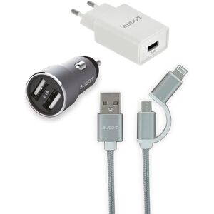 AUTO-T 540205 Cargador de coche con USB y Lightning - Kit de viaje AUTO-T 540205 Cargador de coche con USB y Lightning - Kit de viaje