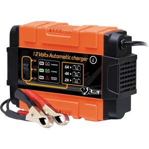 Carregador de Bateria de Veículos XL PERFORM TOOLS 553982 - 12 V, Preto, Laranja Carregador de Bateria de Veículos XL PERFORM TOOLS 553982 - 12 V, Preto, Laranja