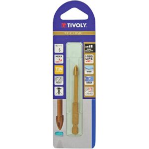 Tivoly foret pour verre et céramique - 4 arêtes - Ø5mm - mandrin hexagonal 1/4" Tivoly foret pour verre et céramique - 4 arêtes - Ø5mm - mandrin hexagonal 1/4"