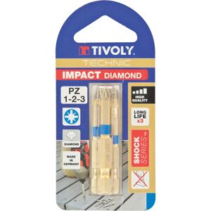 Tivoly Impact Diamant Pozidriv Schroevendraaierbit - 50mm - 3 stuks Tivoly Impact Diamant Pozidriv Schroevendraaierbit - 50mm - 3 stuks
