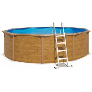 CANYON - 4,85 m Rond Steel Wall - Beige Liner - Publicité CANYON - 4,85 m Rond Steel Wall - Beige Liner - Publicité