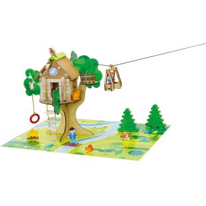 Casa en el árbol con tirolina de Jeujura - 70 piezas de madera Casa en el árbol con tirolina de Jeujura - 70 piezas de madera