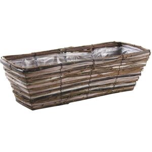 Aubry Gaspard - Jardinière en osier et bois brut - 50cm - Publicité Aubry Gaspard - Jardinière en osier et bois brut - 50cm - Publicité