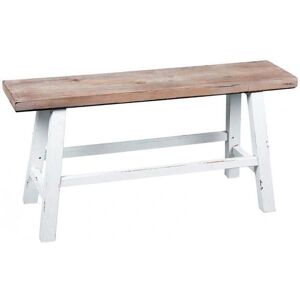 AUBRY GASPARD Banc en bois naturel et blanc - Banc - Publicité AUBRY GASPARD Banc en bois naturel et blanc - Banc - Publicité