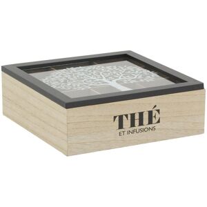 AUBRY GASPARD - Boîte à thé en bois naturel avec 9 compartiments - Publicité AUBRY GASPARD - Boîte à thé en bois naturel avec 9 compartiments - Publicité