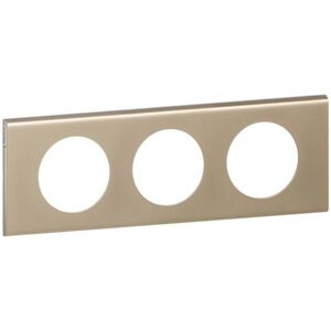 Legrand 069113 Placa de pared con 3 tomas, níquel terciopelo Legrand 069113 Placa de pared con 3 tomas, níquel terciopelo