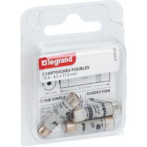 Fusible 10A avec Voyant Legrand - Pack de 3 - Publicité Fusible 10A avec Voyant Legrand - Pack de 3 - Publicité