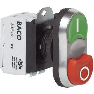 BACO L61QB21A Bouton-poussoir double en plastique chromé - Bouton-poussoir BACO L61QB21A Bouton-poussoir double en plastique chromé - Bouton-poussoir