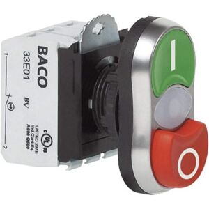 Baco L61QK21L Dubbeltouchknop - IP66 - Groen, Rood Baco L61QK21L Dubbeltouchknop - IP66 - Groen, Rood