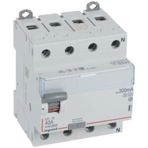 Legrand P304 DX3 fejlstrømsafbryder - 40A 0,3A, Grå Legrand P304 DX3 fejlstrømsafbryder - 40A 0,3A, Grå