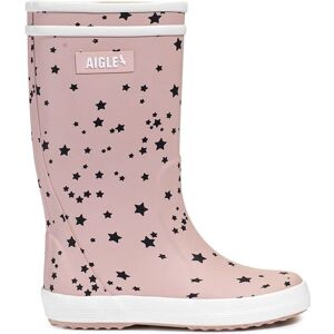 Aigle Lolly-Pop Play2 Pink Black Kids Rubber Boots - Rain Shoes Aigle Lolly-Pop Play2 Pink Black Kids Rubber Boots - Rain Shoes