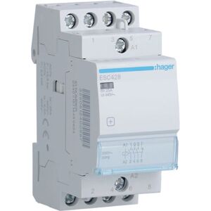 Hager ESC428 - Contacteur modulaire 25A 3NO + 1NC - IP20 - 60mm - Publicité Hager ESC428 - Contacteur modulaire 25A 3NO + 1NC - IP20 - 60mm - Publicité