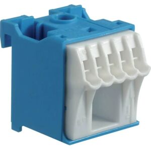 Hager KN06N Terminal Block - Blue, White - 63A - 6P - Secure Contact Hager KN06N Terminal Block - Blue, White - 63A - 6P - Secure Contact