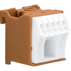 Hager KN06P 6-Pole Terminal Block - Brown, White Hager KN06P 6-Pole Terminal Block - Brown, White